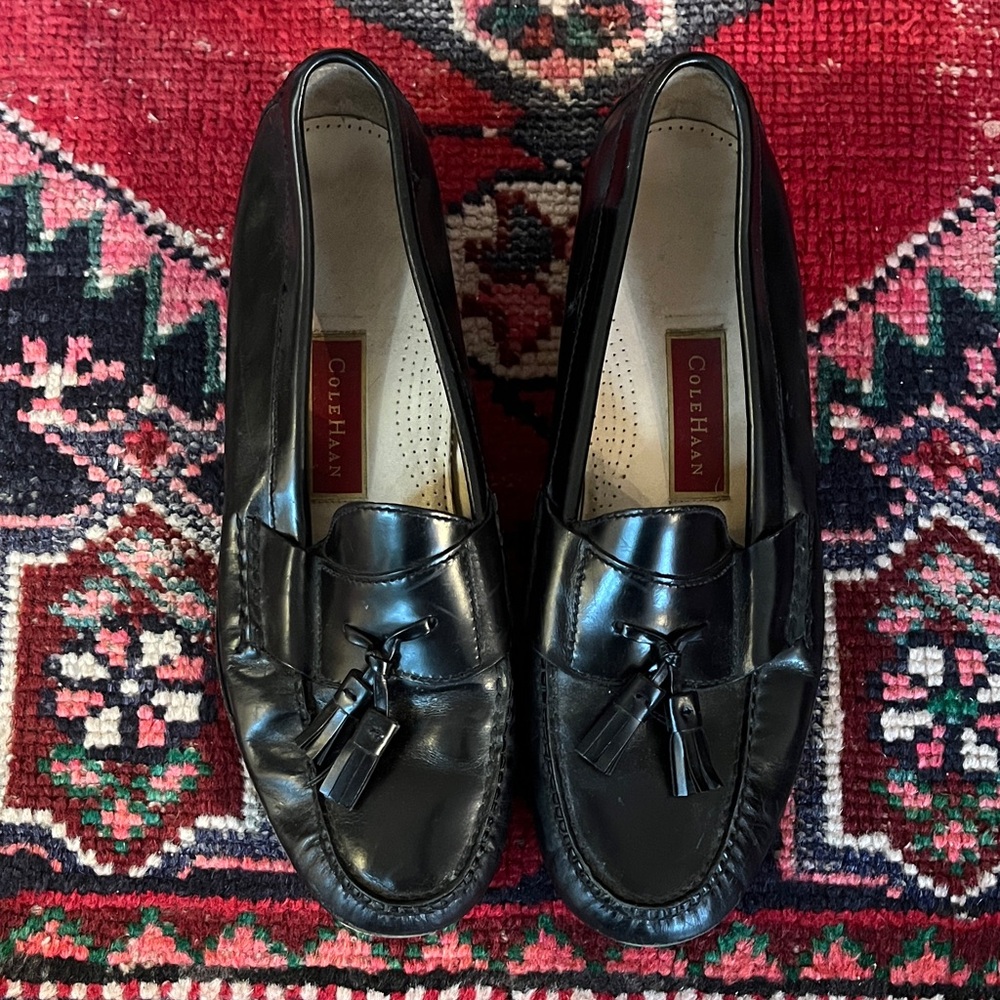 Cole Haan Shiny Black Men's Slip-On Loafers